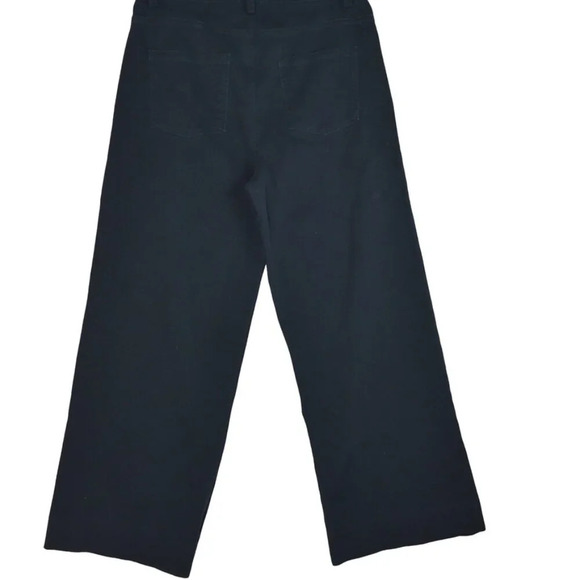 EMERSON FRY || Women's Organic Cotton Black Wide Leg High Waters Pants Sz M (28) - Picture 2 of 9